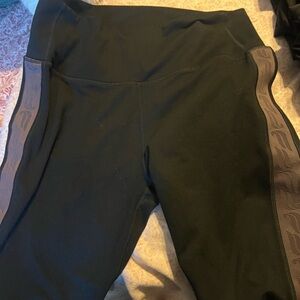 Black Leggings with Brown Side Panels